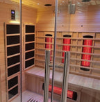 Blisspod | Venetian | Full Spectrum Indoor Premium Canadian Hemlock Ultra Low EMF Sauna | 11 Heaters | Chromotherapy & Reflexology | 3 Person