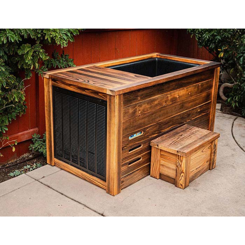 Kooru 1-Person Redwood Cold Plunge Tub | Chiller + Ozone System
