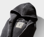 Honeycomb Cotton Hooded Bathrobe | Naturally Dyed, Charcoal