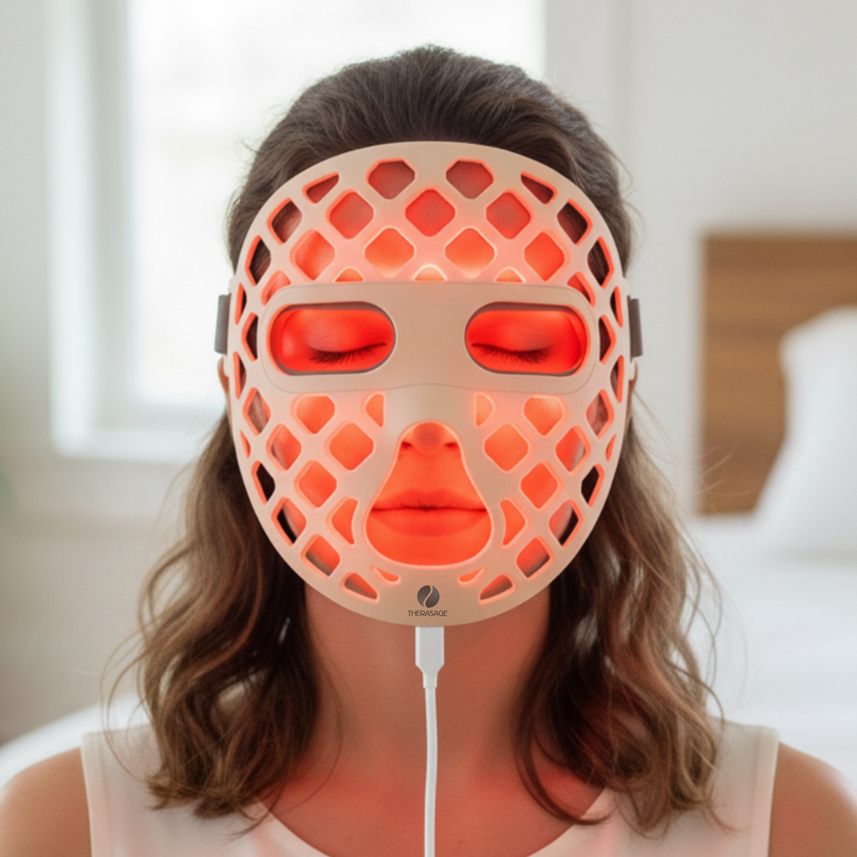 TheraGlow Mask2Go+™ LED Face Mask | Red, Near-Infrared, Blue & Yellow Light, Rechargeable