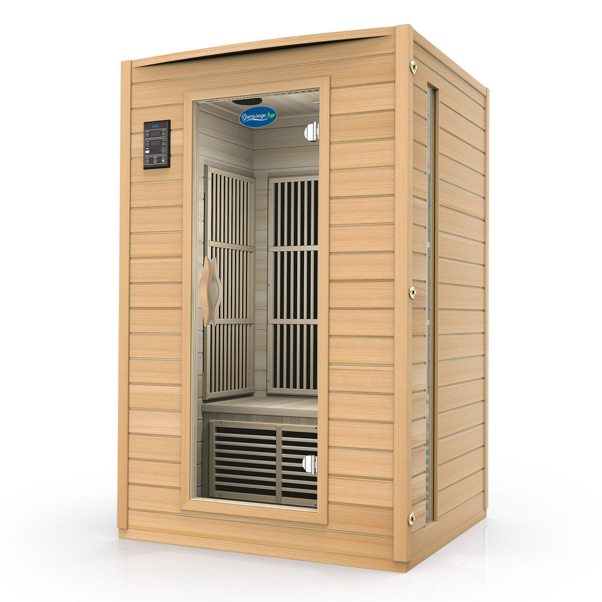 Durasage 2-Person FAR Infrared Indoor Sauna | Canadian Hemlock, 6 Carbon Heaters, 1700W