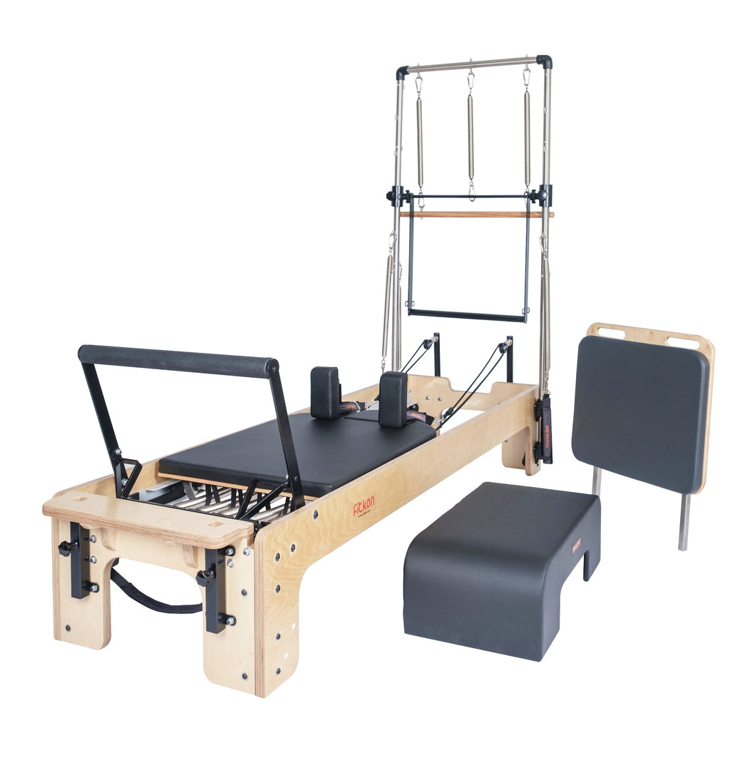 Fitkon™ Powerhouse Plus Pilates Reformer with Stainless Steel Tower & Mat Converter