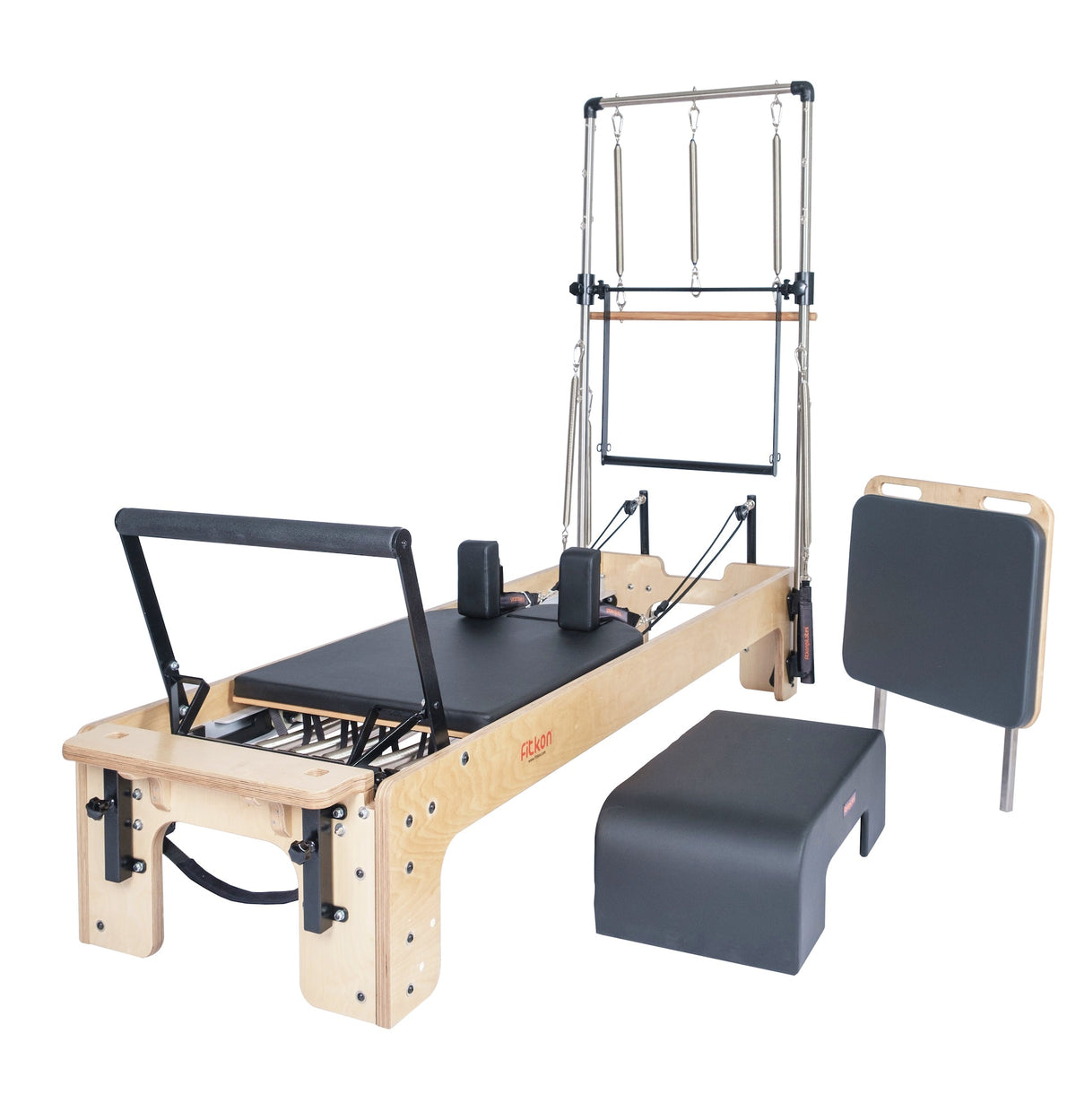 Fitkon™ Powerhouse Plus Pilates Reformer with Stainless Steel Tower & Mat Converter