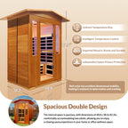 2-Person Outdoor Red Cedar & Canadian Hemlock FAR Infrared Sauna | 8 Heating Panels, Bluetooth, 77–140°F