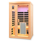 Low EMF, There is also a heating plate on the glass door, Hemlock wood Far-infrared indoor Two person sauna room