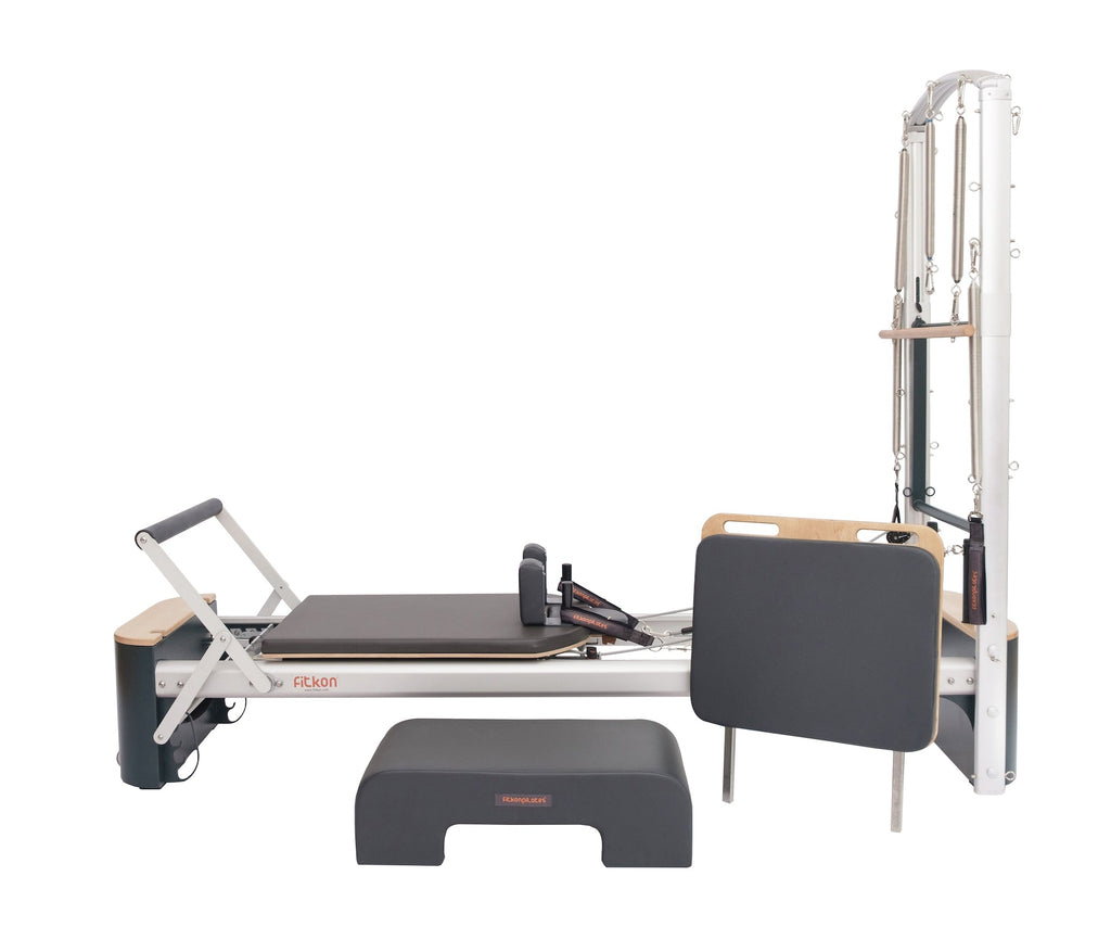 Fitkon™ Pro Plus Pilates Reformer with Aluminum Tower | Deluxe Indoor Home & Studio Bundle