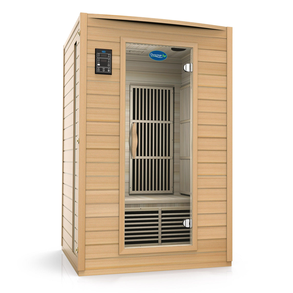 Durasage 2-Person FAR Infrared Indoor Sauna | Canadian Hemlock, 6 Carbon Heaters, 1700W