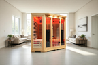 Blisspod I Vienna RED I All-In-One - Full Spectrum + Red Light Therapy I Indoor Corner Premium Sauna I 4-5 Person