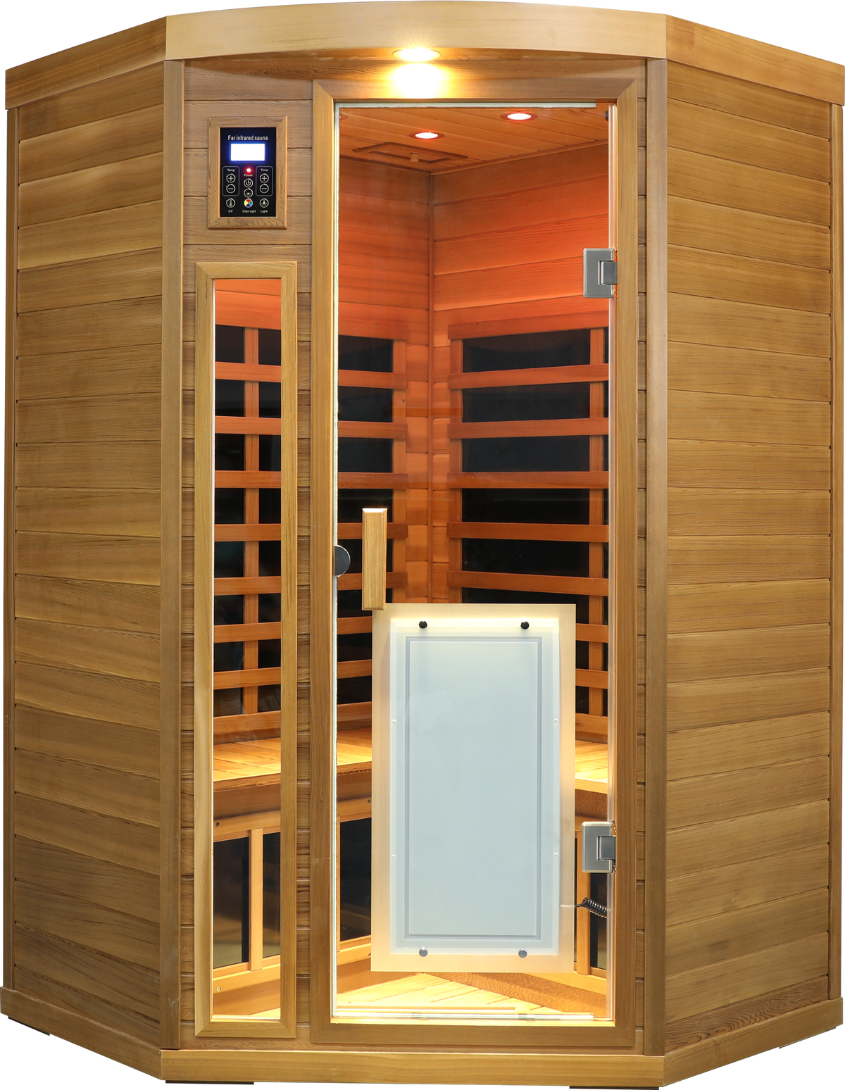 2-Person Low EMF FAR Infrared Red Cedar Indoor Sauna | 8 Heating Panels, 149°F, Bluetooth