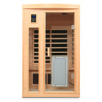 Low EMF, There is also a heating plate on the glass door, Hemlock wood Far-infrared indoor Two person sauna room