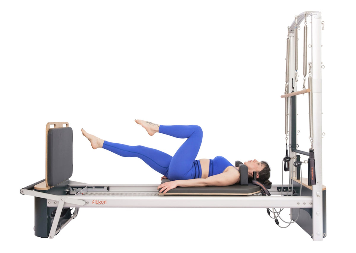 Fitkon™ Pro Plus Pilates Reformer with Aluminum Tower | Deluxe Indoor Home & Studio Bundle
