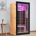 1-Person Hemlock Infrared Sauna | 7 Carbon Heaters, Starlight Ceiling, 149°F