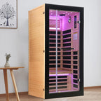 1-Person Hemlock Infrared Sauna | 7 Carbon Heaters, Starlight Ceiling, 149°F