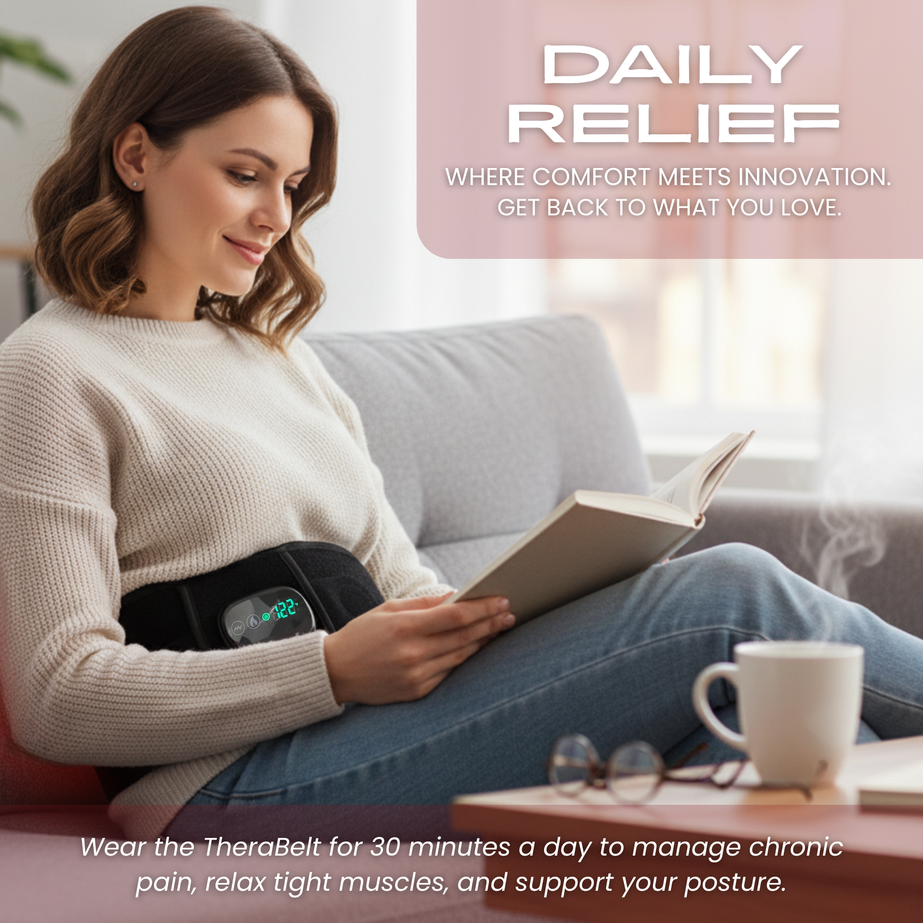 Therasage TheraBelt Red & Near-Infrared Light Wrap with Heat and Vibration
