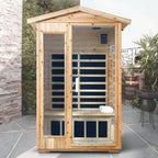 Two Person Far Infrared Old Fir Outdoor Sauna Room with Bluetooth and LED Lighting