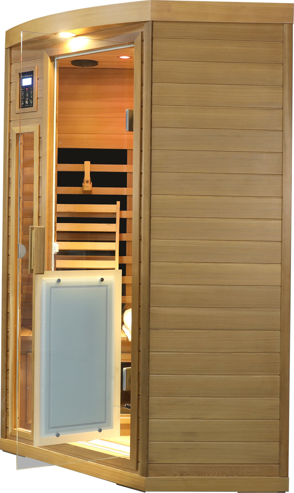2-Person Low EMF FAR Infrared Red Cedar Indoor Sauna | 8 Heating Panels, 149°F, Bluetooth