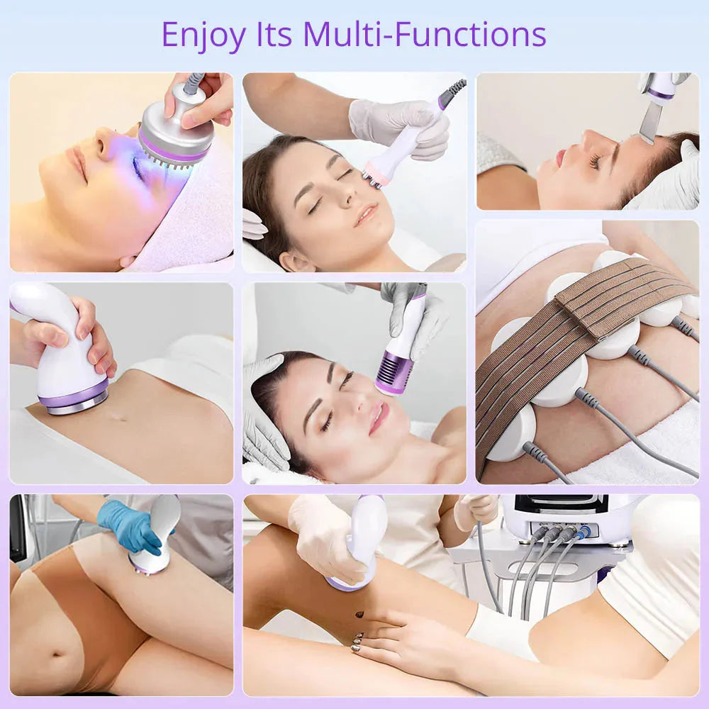 BRÜUN 10 in 1 Cavitation Machine Cellulite Removal Radio Frequency Body Sculpting RF Facial Skin Care Beauty Equipment for Beauty Studio & Home Use