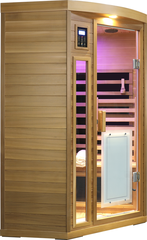 2-Person Low EMF FAR Infrared Red Cedar Indoor Sauna | 8 Heating Panels, 149°F, Bluetooth