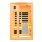 Low EMF, There is also a heating plate on the glass door, Hemlock wood Far-infrared indoor Two person sauna room