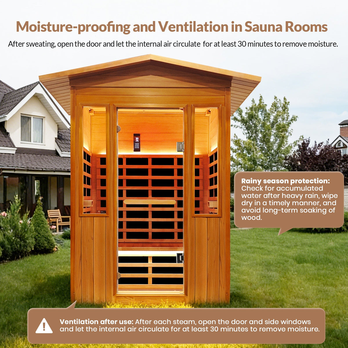 2-Person Outdoor Red Cedar & Canadian Hemlock FAR Infrared Sauna | 8 Heating Panels, Bluetooth, 77–140°F