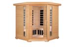 Blisspod, Vienna, Corner Spacious Far Infrared Sauna Canadian Hemlock Ultra Low EMF, 12 Heaters, 4-5 Persons