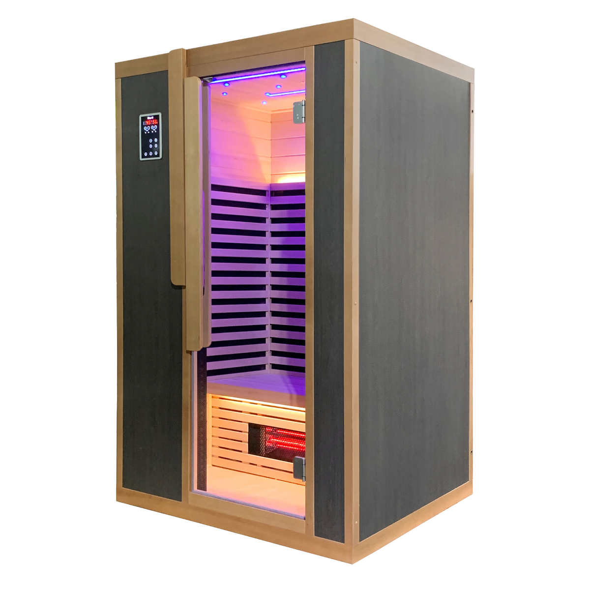 Blisspod Bergen 2-Person Full Spectrum Infrared Sauna with Red Light Panel | Canadian Hemlock | Low EMF | Indoor