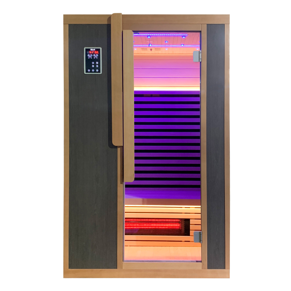 Blisspod Bergen 2-Person Full Spectrum Infrared Sauna with Red Light Panel | Canadian Hemlock | Low EMF | Indoor