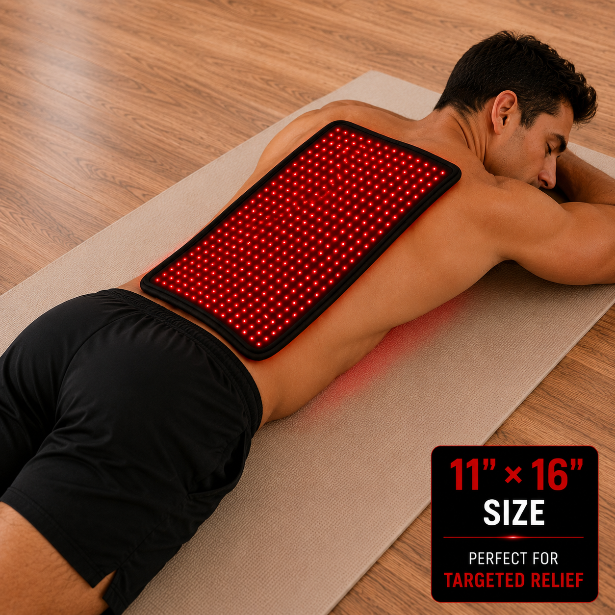 Medium Red Light Pad for Pain Relief & Recovery | 16" x 11" | 1188 LEDs + 12V Car Adapter