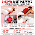 Large Red Light Therapy Pad – 27" x 11" with 1,998 LEDs for Pain Relief & Recovery