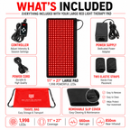 Large Red Light Therapy Pad – 27" x 11" with 1,998 LEDs for Pain Relief & Recovery
