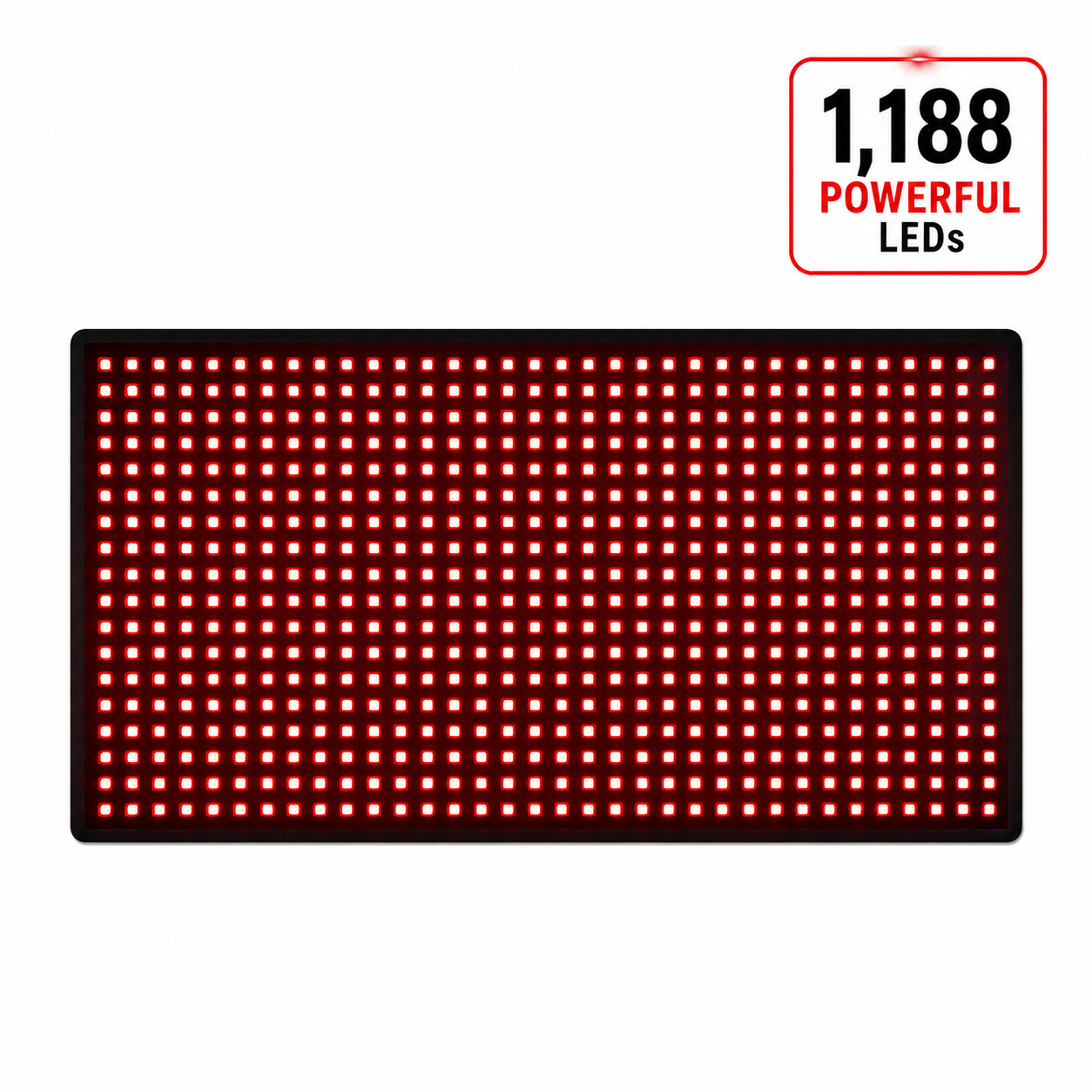 Medium Red Light Pad for Pain Relief & Recovery | 16" x 11" | 1188 LEDs + 12V Car Adapter