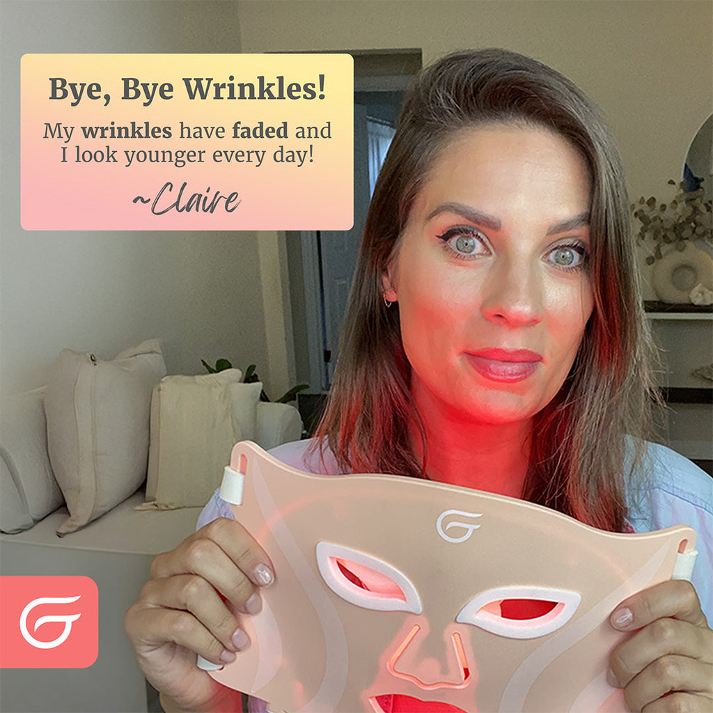 LED face mask, at-home LED facial mask, 6 light modes, 288 LED diodes, deluxe bundle