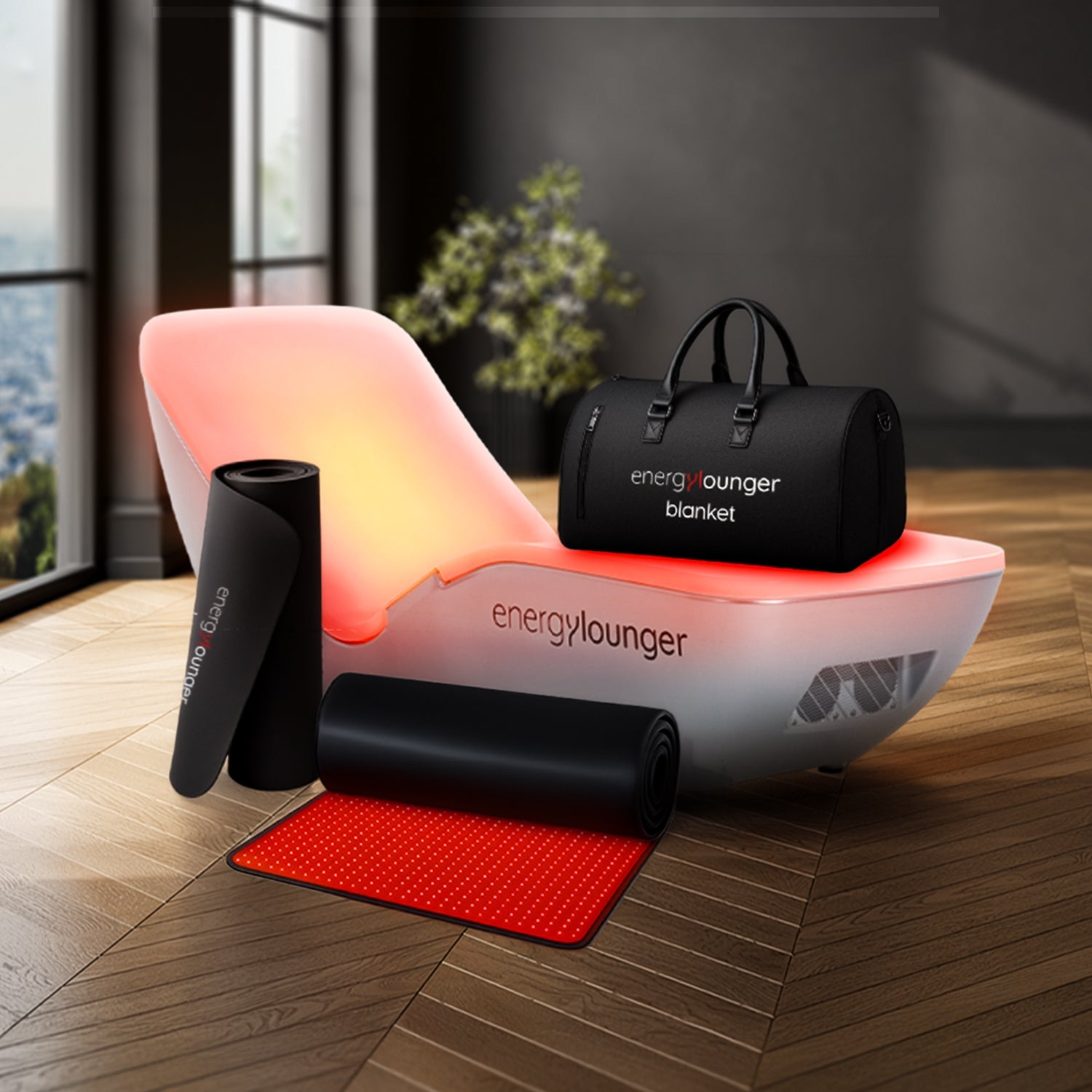 EnergyLounger Full-Body Red & Near-Infrared Light Wellness System + EnergyLounger Blanket