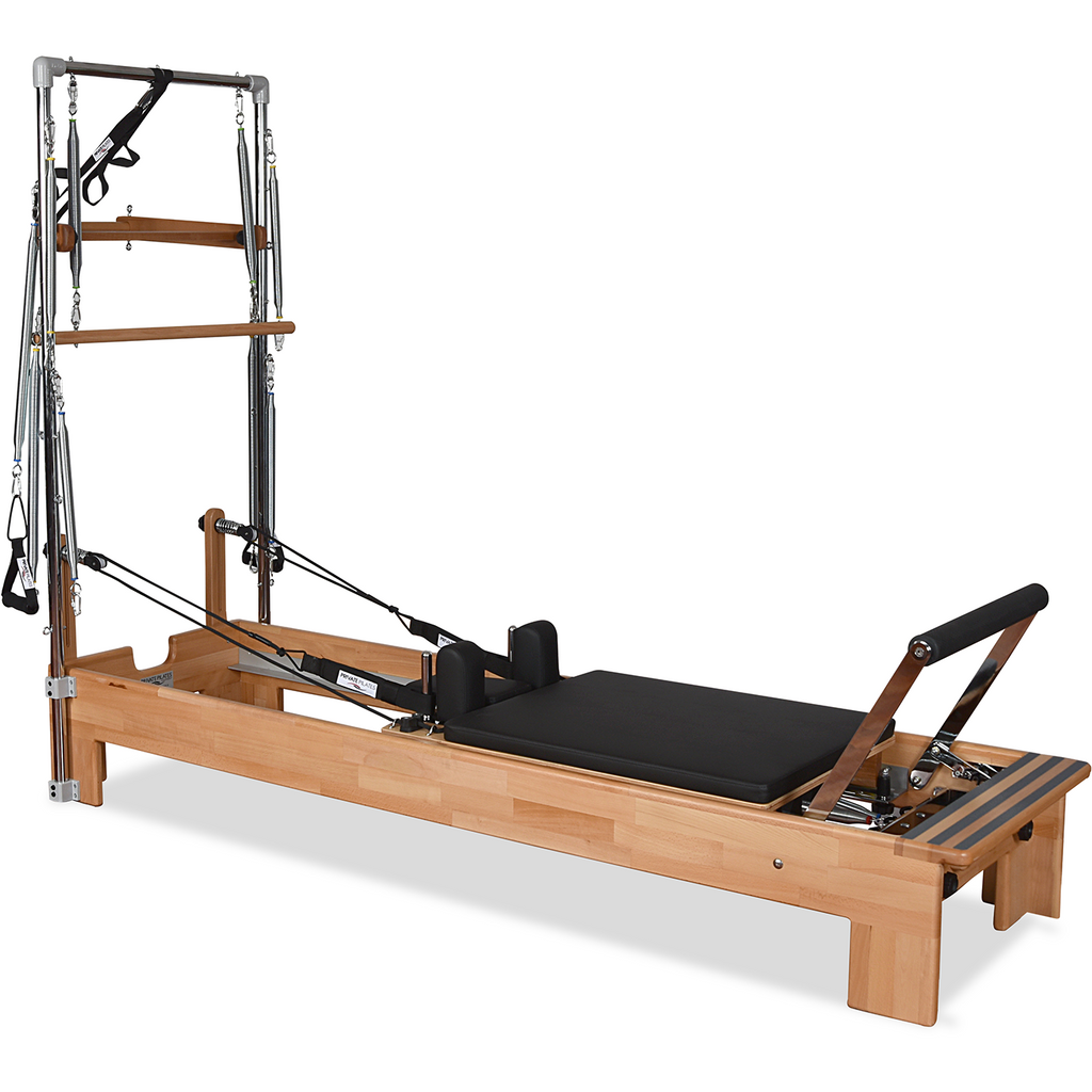 Private Pilates™ Premium Beechwood Pilates Reformer with Tower | Home & Studio Bundle