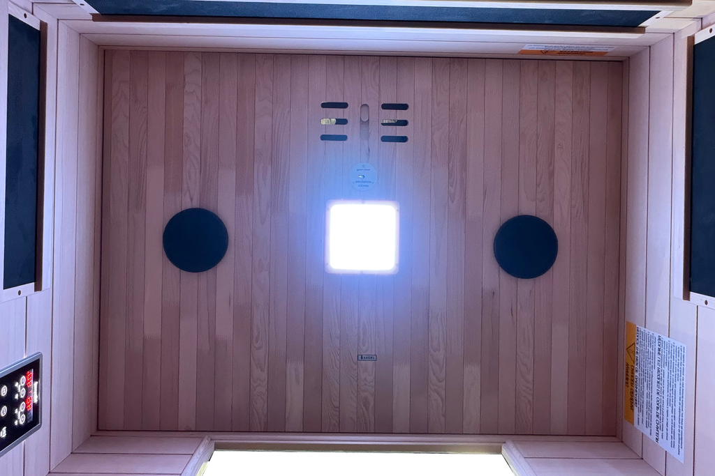 Blisspod Malmo 2-Person Infrared Sauna | Canadian Hemlock, Low EMF + Red Light Panel