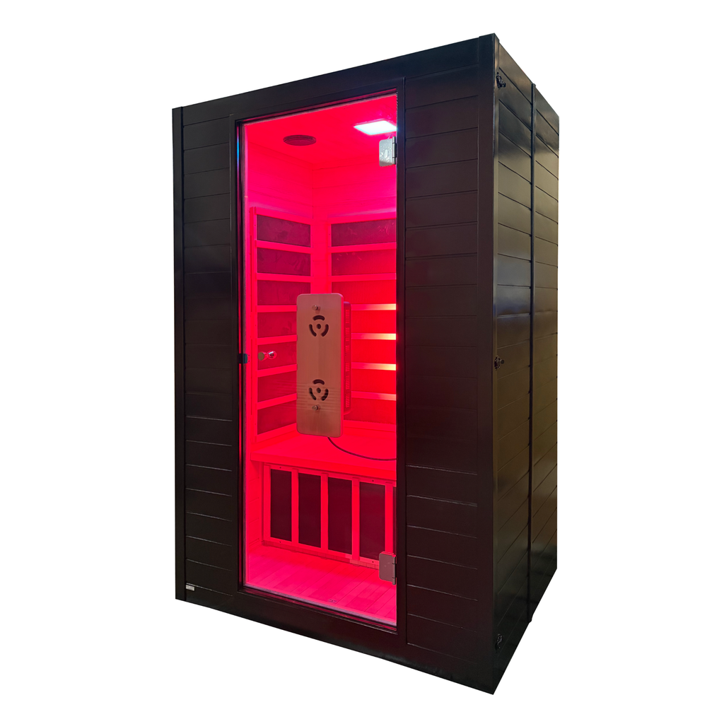 Blisspod Malmo 2-Person Infrared Sauna | Canadian Hemlock, Low EMF + Red Light Panel