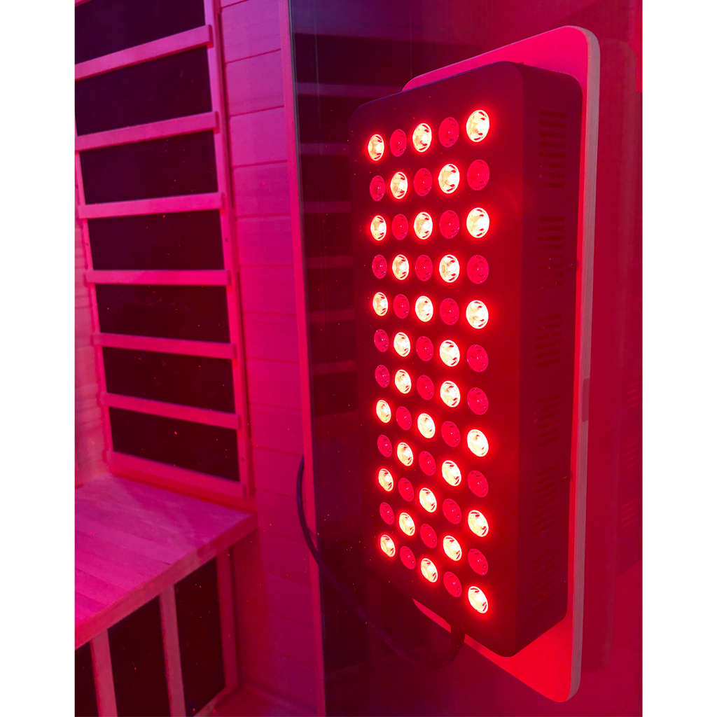 Blisspod Malmo 2-Person Infrared Sauna | Canadian Hemlock, Low EMF + Red Light Panel