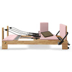 Nano Pro Lite Oak Wood Pilates Reformer – Pink | 5-Spring Home Reformer