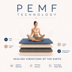 Portable 2-Core PEMF & Far-Infrared Heat Mat Mini with Amethyst & Tourmaline | 19.7" x 19.7", Up to 158°F