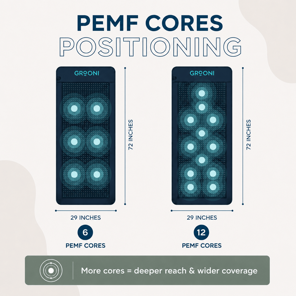 Portable 2-Core PEMF & Far-Infrared Heat Mat Mini with Amethyst & Tourmaline | 19.7" x 19.7", Up to 158°F