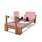Nano Pro Lite Oak Wood Pilates Reformer – Pink | 5-Spring Home Reformer