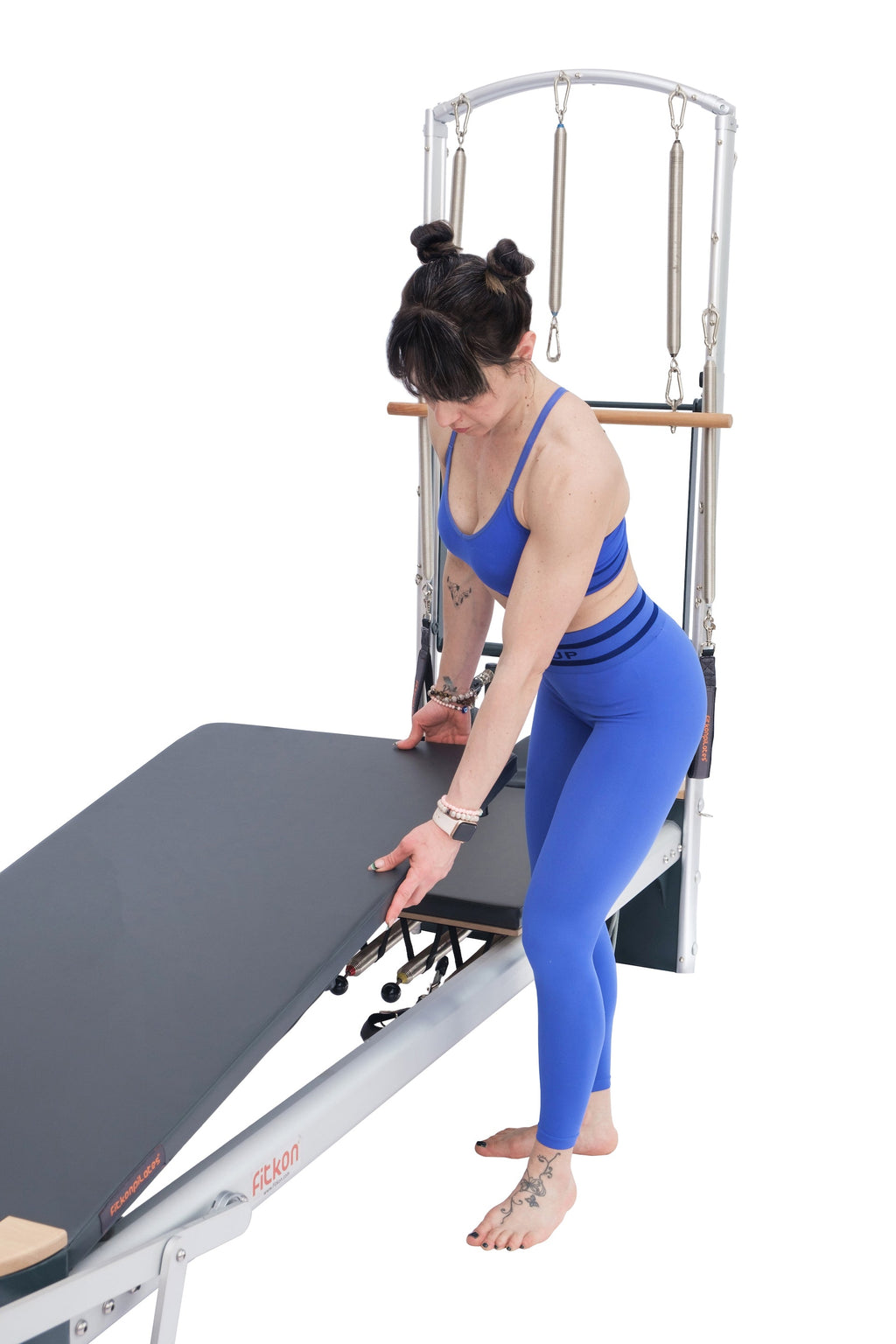 Fitkon™ Pro Plus Pilates Reformer with Aluminum Tower | Deluxe Indoor Home & Studio Bundle