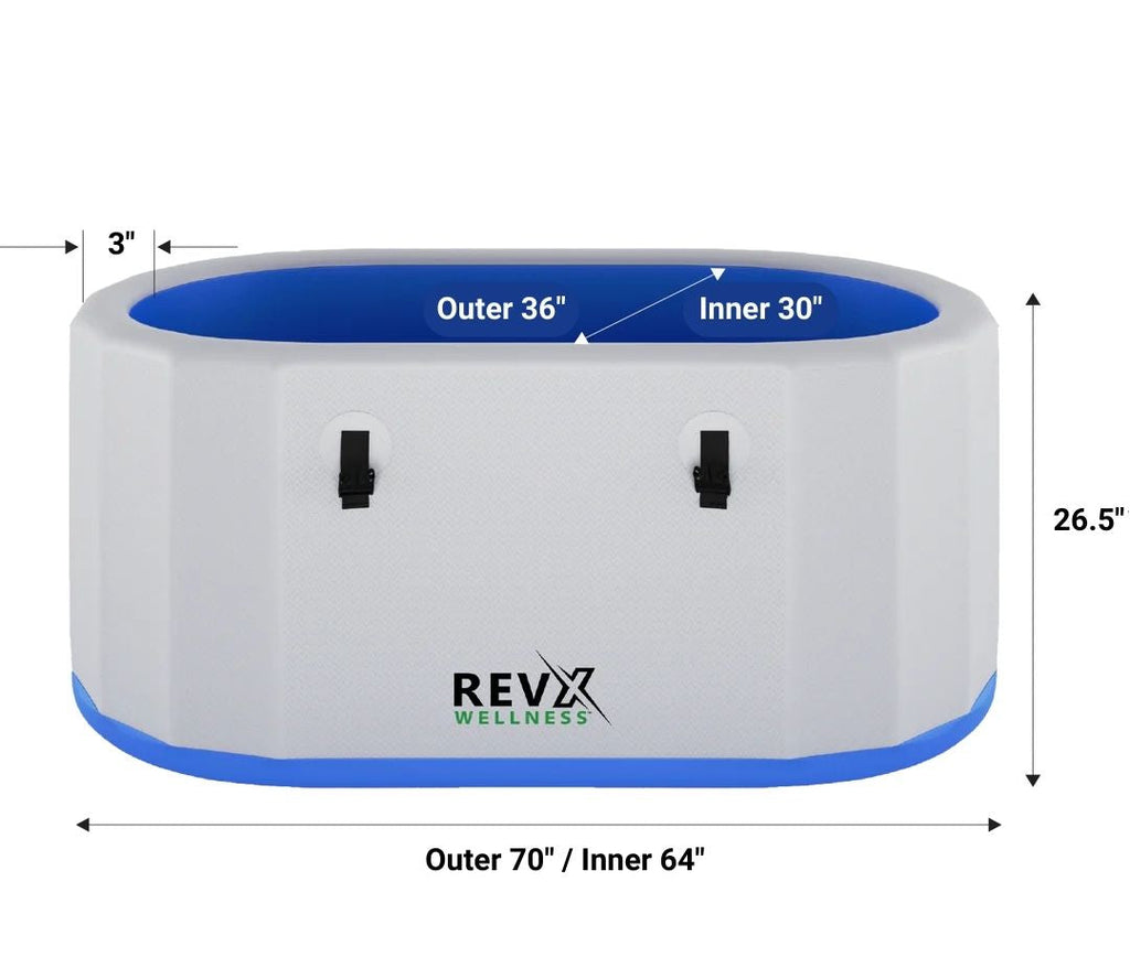 RevX Deluxe 2-Person Inflatable Cold Plunge Tub | High-Grade PVC Drop-Stitch Indoor/Outdoor Ice-Ready Tub