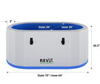 RevX Deluxe 2-Person Inflatable Cold Plunge Tub | High-Grade PVC Drop-Stitch Indoor/Outdoor Ice-Ready Tub