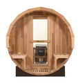 Blisspod Prague 2–4 Person Canadian Red Cedar Outdoor Barrel Sauna | Steam Heater + Full Glass Back