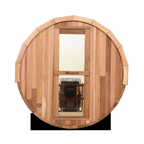 Blisspod Prague 4-Person Outdoor Barrel Sauna | Canadian Red Cedar, Full Glass Back, 32–194°F