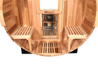 Blisspod Prague 2–4 Person Canadian Red Cedar Outdoor Barrel Sauna | Steam Heater + Full Glass Back