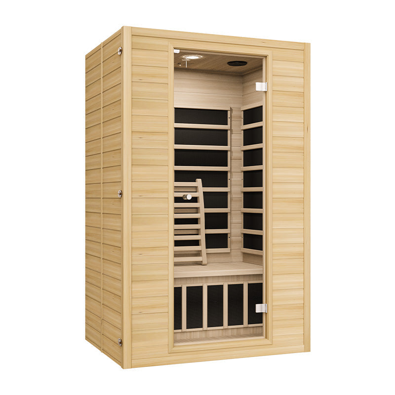 2-Person Low EMF FAR Infrared Red Cedar Indoor Pentagonal Sauna | 8 Carbon Panels, 149°