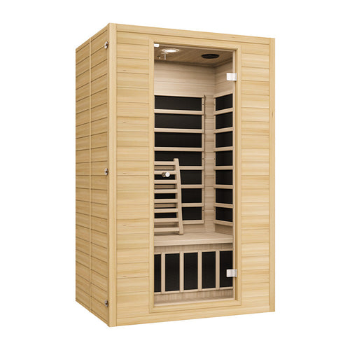 2-Person Low EMF FAR Infrared Red Cedar Indoor Pentagonal Sauna | 8 Carbon Panels, 149°