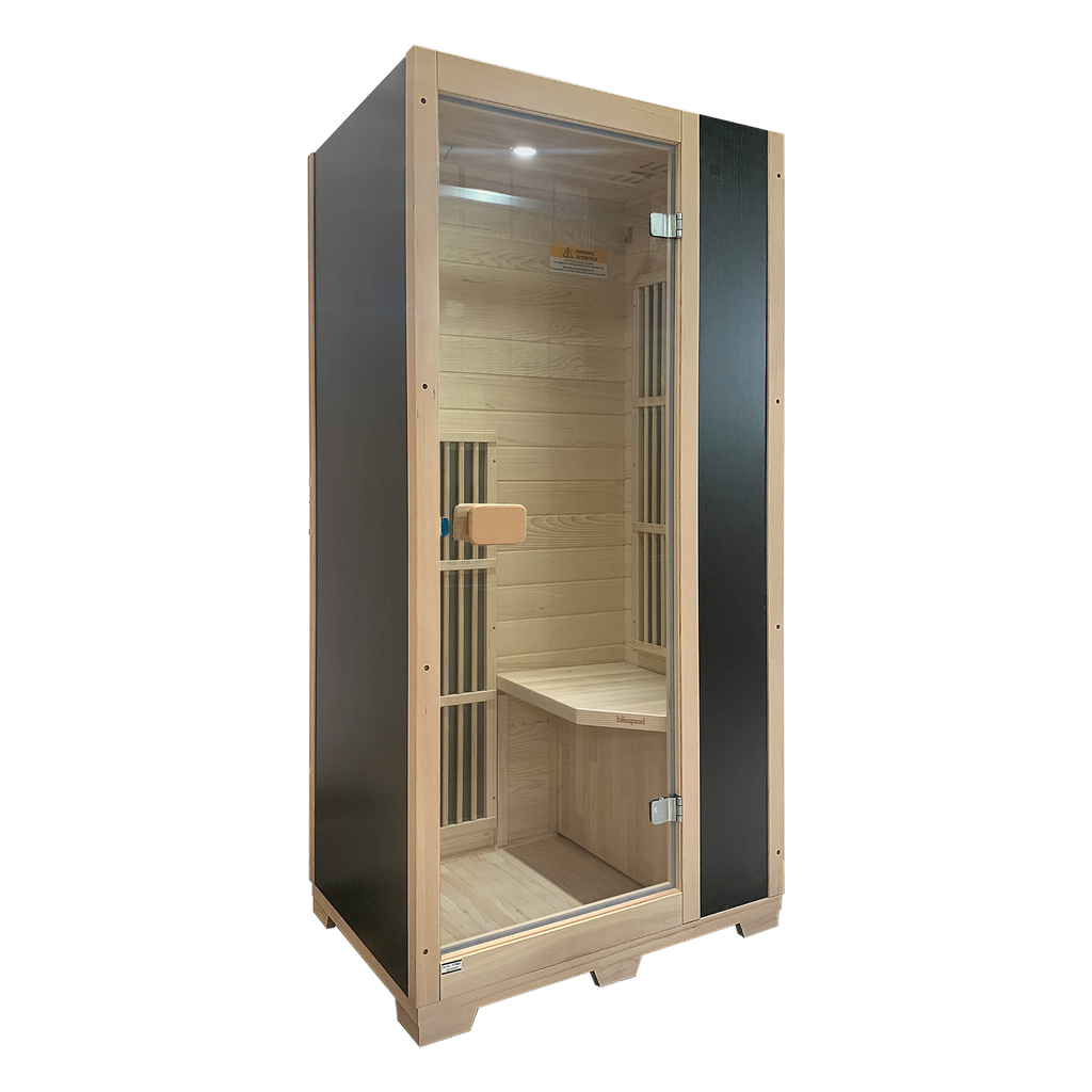 Blisspod Vienna 1-Person FAR Infrared Sauna | Canadian Hemlock, Very Low EMF, 140°F